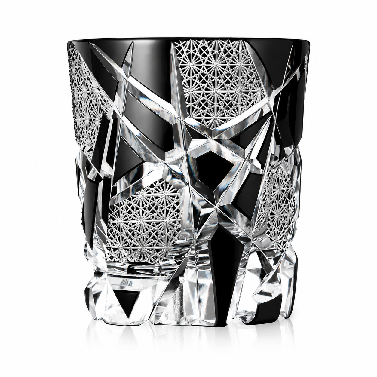 Dark Ragnarok Edo Kiriko Whisky Glass | Black Japanese Crystal Tumbler - Product image 1