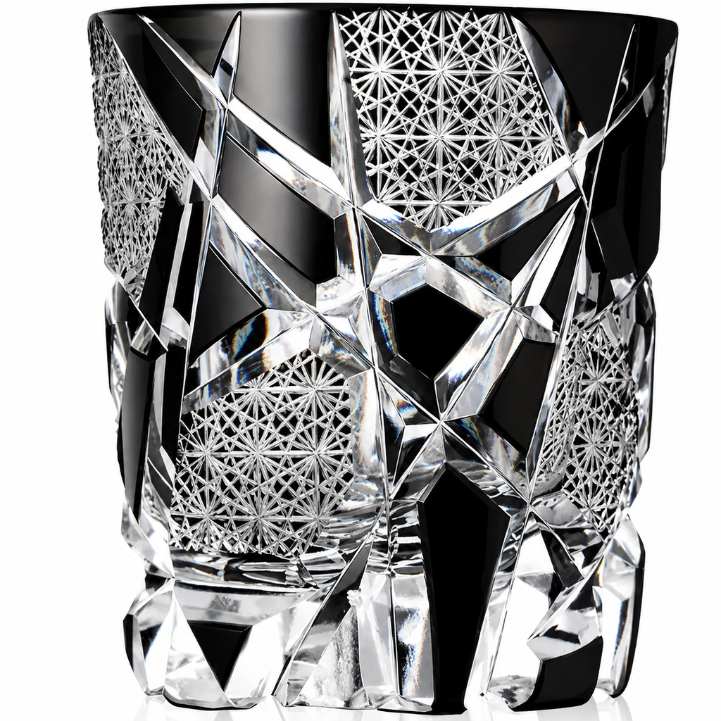 Dark Ragnarok Edo Kiriko Whisky Glass | Black Japanese Crystal Tumbler - Product image 4