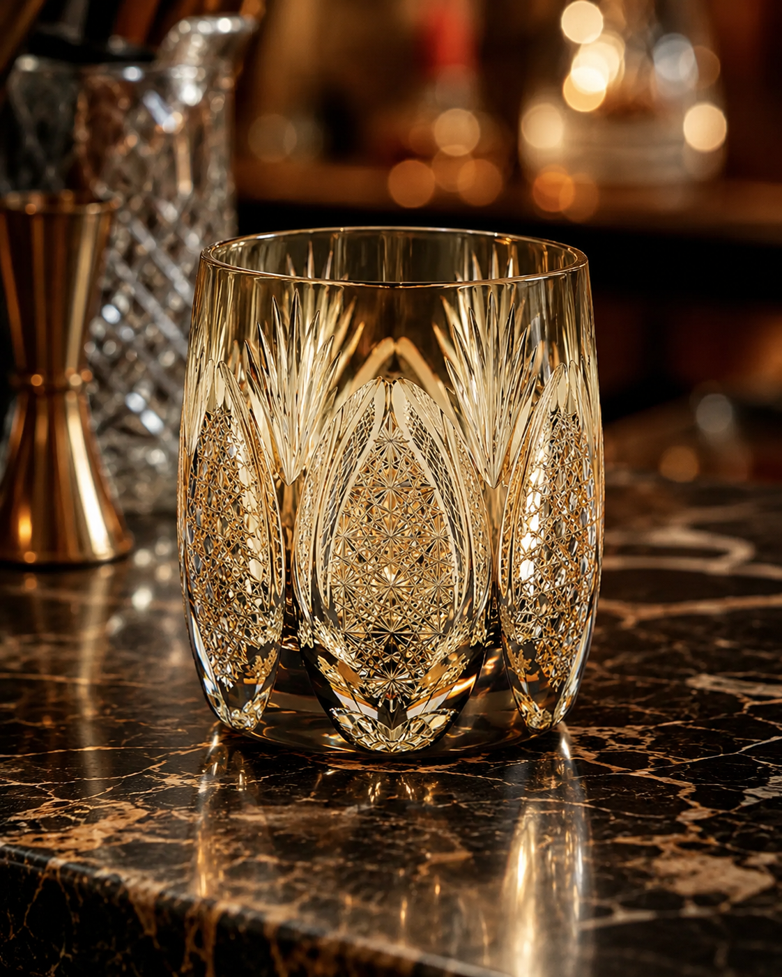 White Rime Champagne Edo Kiriko Whisky Glass | Japanese Crystal Tumbler - Product image 2
