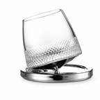 Rotating Crystal Whisky Glass with Display Base | Modern Spinning Tumbler - Product image 1