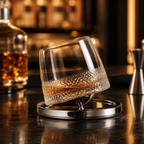 Rotating Crystal Whisky Glass with Display Base | Modern Spinning Tumbler - Product image 2