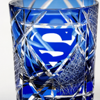 Blue Hero Emblem Crystal Whisky Glass | Modern Faceted Tumbler - Product image 4