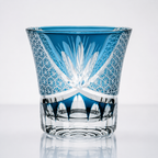 Aqua Chrysanthemum Crystal Whisky Glass | Japanese Cut Tumbler - Product image 1