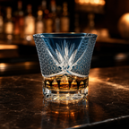 Aqua Chrysanthemum Crystal Whisky Glass | Japanese Cut Tumbler - Product image 2