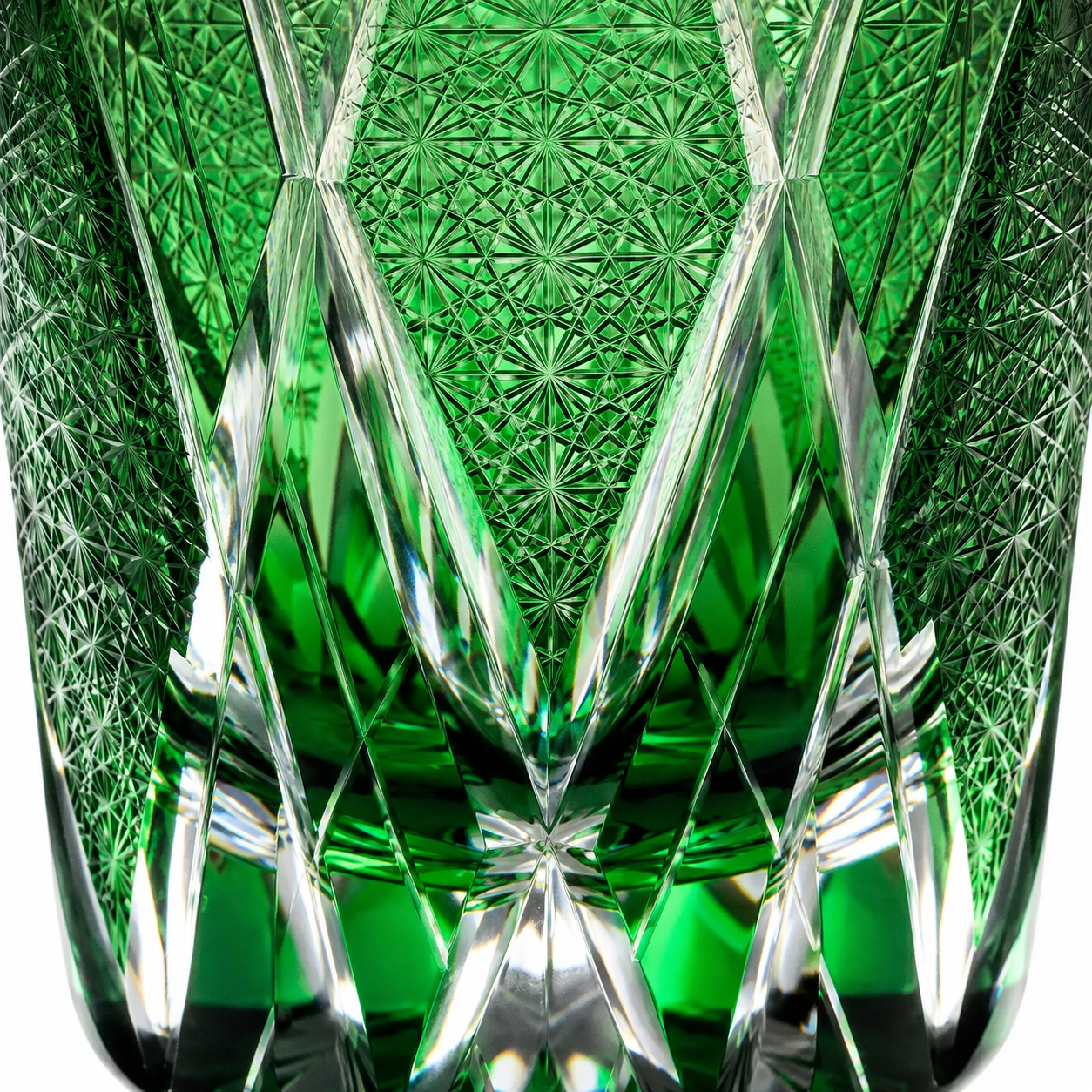 Cypress Green Edo Kiriko Whisky Glass | Japanese Crystal Tumbler - Product image 4