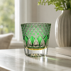 Emerald Shadow Edo Kiriko Whisky Glass | Japanese Crystal Tumbler - Product image 3