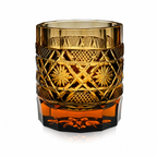 Amber Stone Edo Kiriko Whisky Glass | Japanese Crystal Tumbler - Product image 1