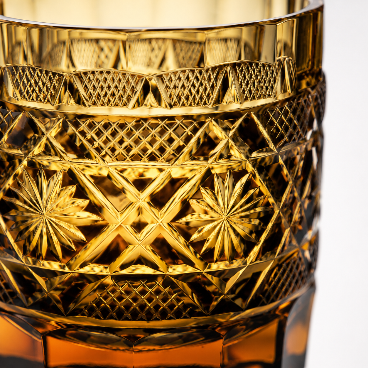 Amber Stone Edo Kiriko Whisky Glass | Japanese Crystal Tumbler - Product image 4