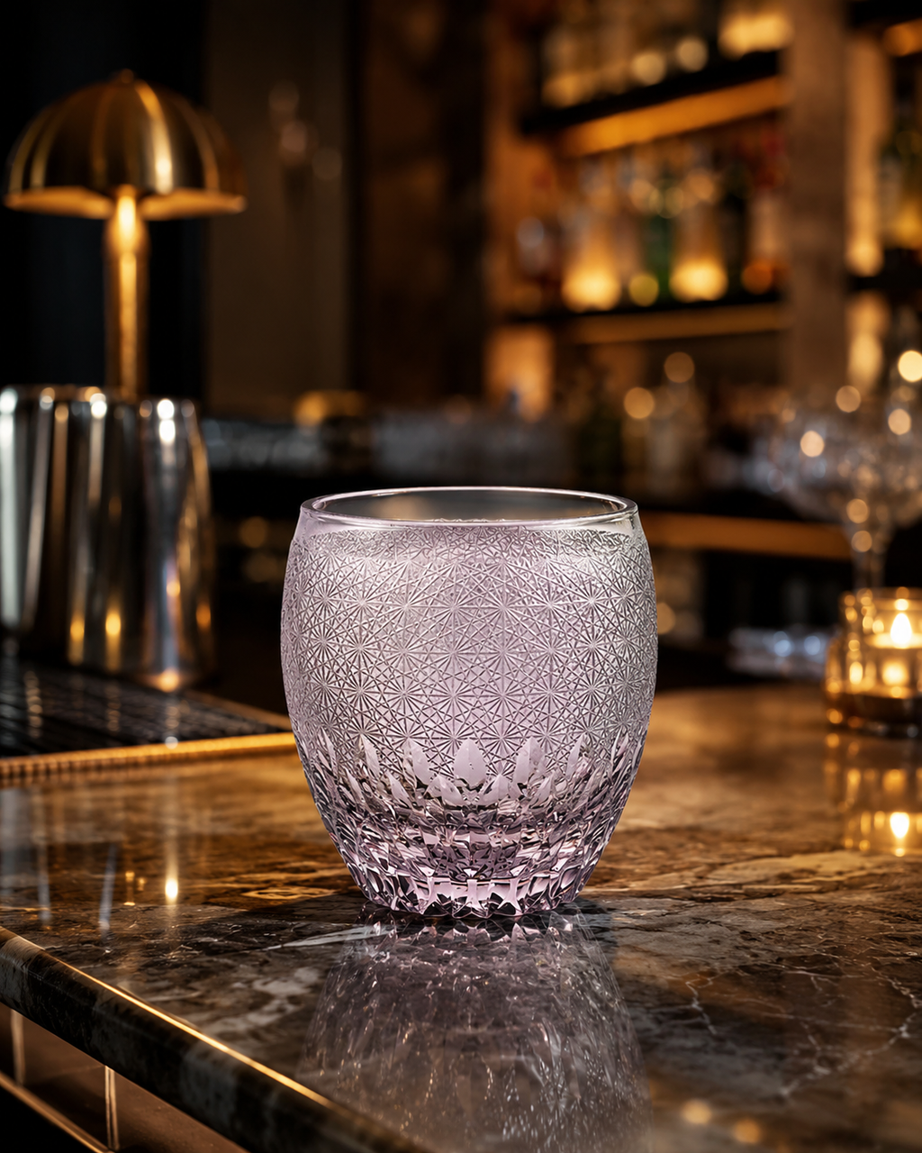 Pink Starfield Edo Kiriko Whisky Glass | Japanese Crystal Tumbler - Product image 2