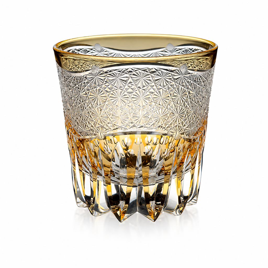 Golden Radiance Edo Kiriko Whisky Glass | Japanese Cut Crystal Tumbler - Product image 1