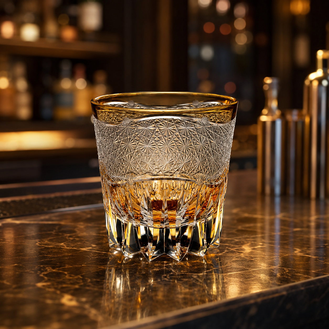 Golden Radiance Edo Kiriko Whisky Glass | Japanese Cut Crystal Tumbler - Product image 2