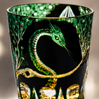 Black Crystal Serpent Whisky Glass | Green Gold Relief Tumbler - Product image 4
