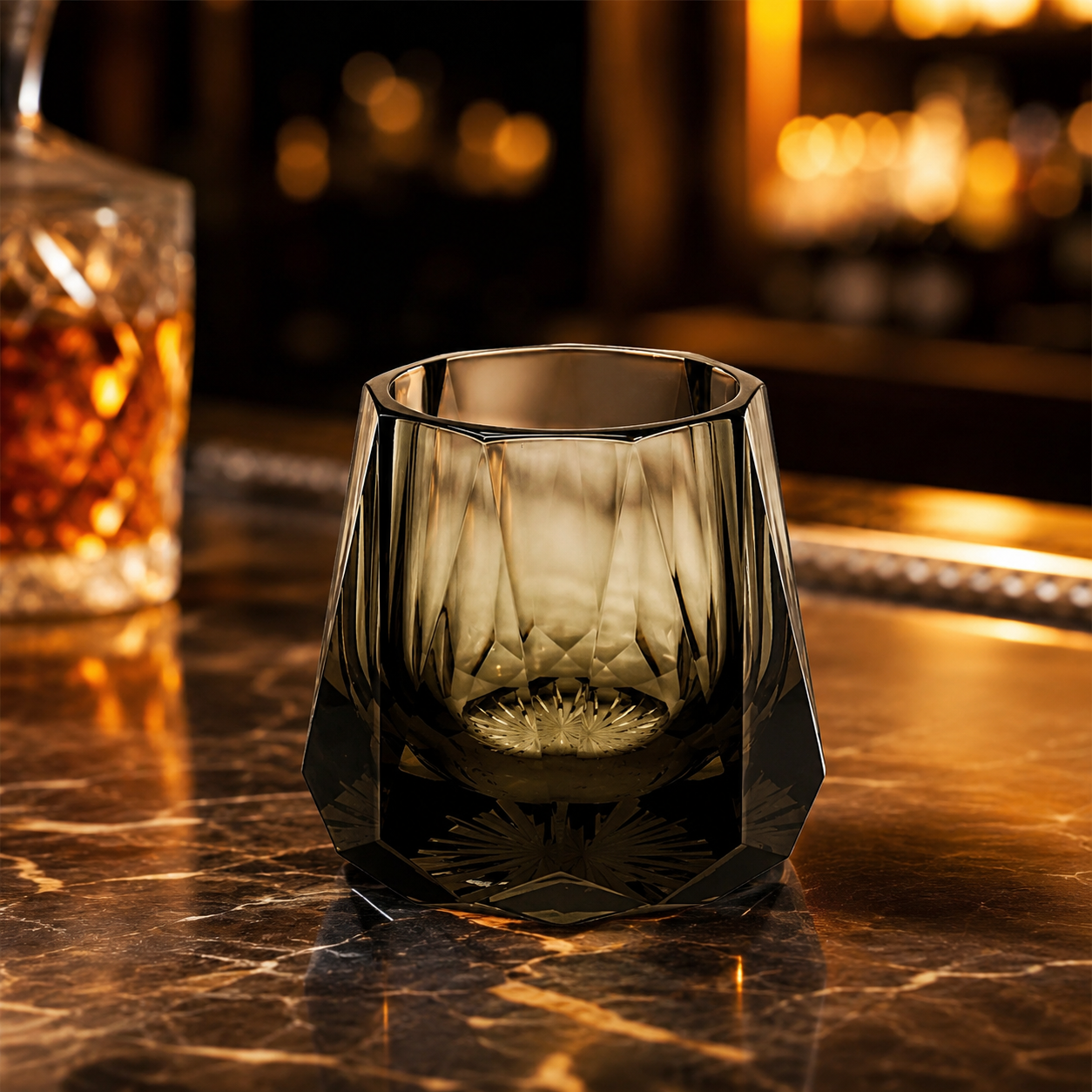 Obsidian Mystery Heavy-Base Whisky Glass | Modern Crystal Tumbler - Product image 2