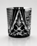 Midnight Day Edo Kiriko Whisky Glass | Black Clear Japanese Tumbler - Product image 1