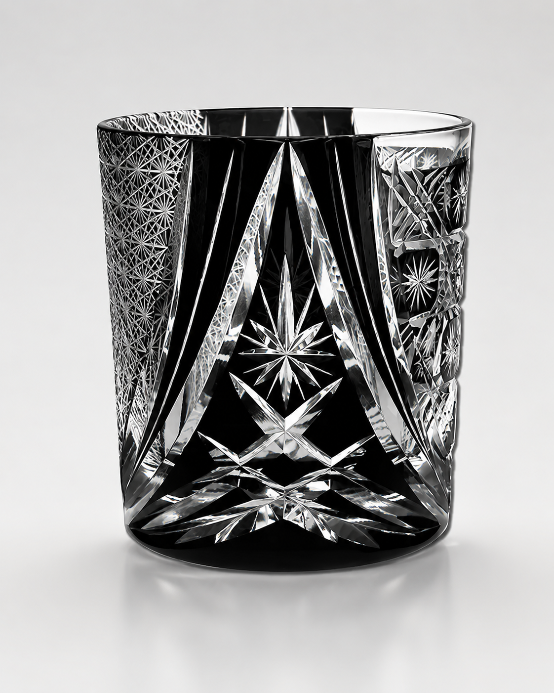 Midnight Day Edo Kiriko Whisky Glass | Black Clear Japanese Tumbler - Product image 1