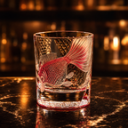 Red Gold Koi Crystal Whisky Glass | Japanese Art Tumbler - Product image 2