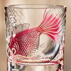 Red Gold Koi Crystal Whisky Glass | Japanese Art Tumbler - Product image 4