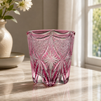 Rose Key Red Crystal Whisky Glass | Japanese-Inspired Cut Tumbler - Product image 3