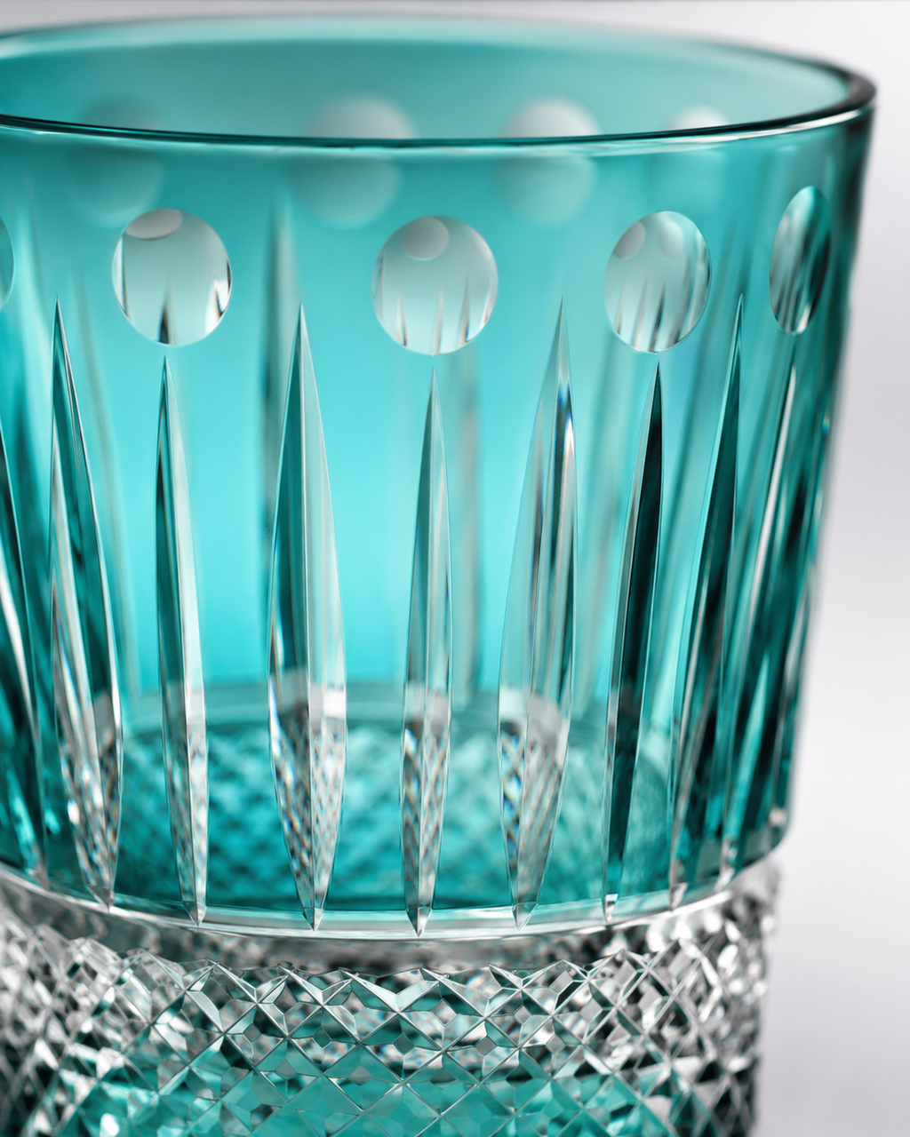 Sea Blue Crown Crystal Whisky Glass | Japanese-Inspired Cut Tumbler - Product image 4