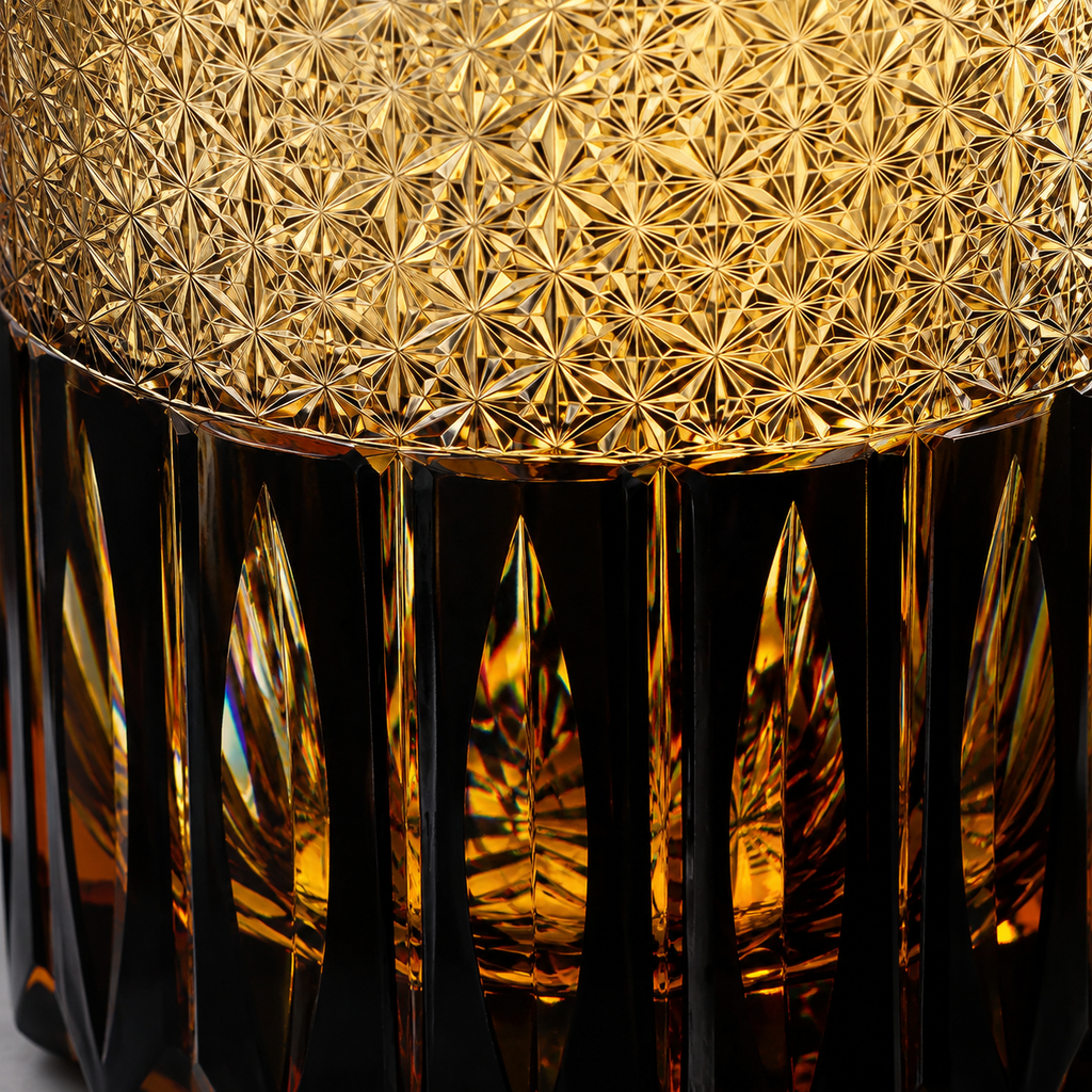 Golden Dawn Edo Kiriko Whisky Glass | Black Gold Japanese Tumbler - Product image 4