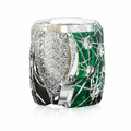 Dual-Tone Planet Edo Kiriko Whisky Glass | Green Clear Japanese Tumbler - Product image 1
