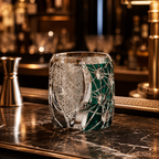 Dual-Tone Planet Edo Kiriko Whisky Glass | Green Clear Japanese Tumbler - Product image 2