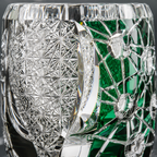Dual-Tone Planet Edo Kiriko Whisky Glass | Green Clear Japanese Tumbler - Product image 4
