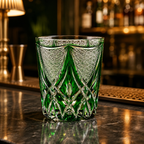 Czech Green Flame Crystal Whisky Glass | Hand-Cut European Tumbler - Product image 2
