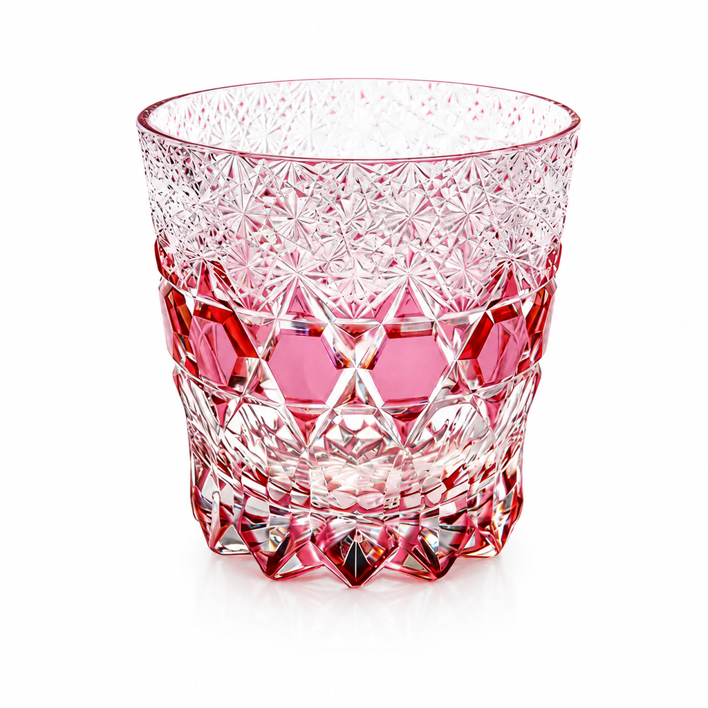 Rose Fluorite Edo Kiriko Whisky Glass | Japanese Crystal Tumbler - Product image 1
