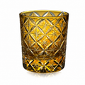 Amber Shippo Edo Kiriko Whisky Glass | Japanese Crystal Tumbler - Product image 1