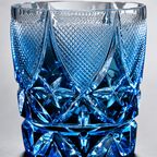 Satsuma Blue Crystal Whisky Glass | Japanese-Inspired Faceted Tumbler - Product image 2