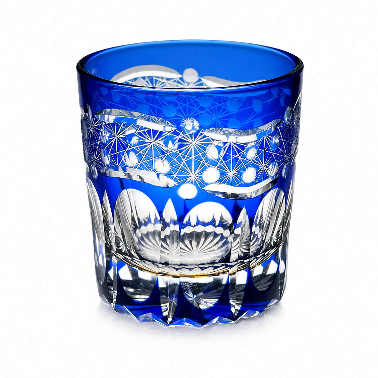 Blue Aurora Edo Kiriko Whisky Glass | Japanese Crystal Tumbler - Product image 1