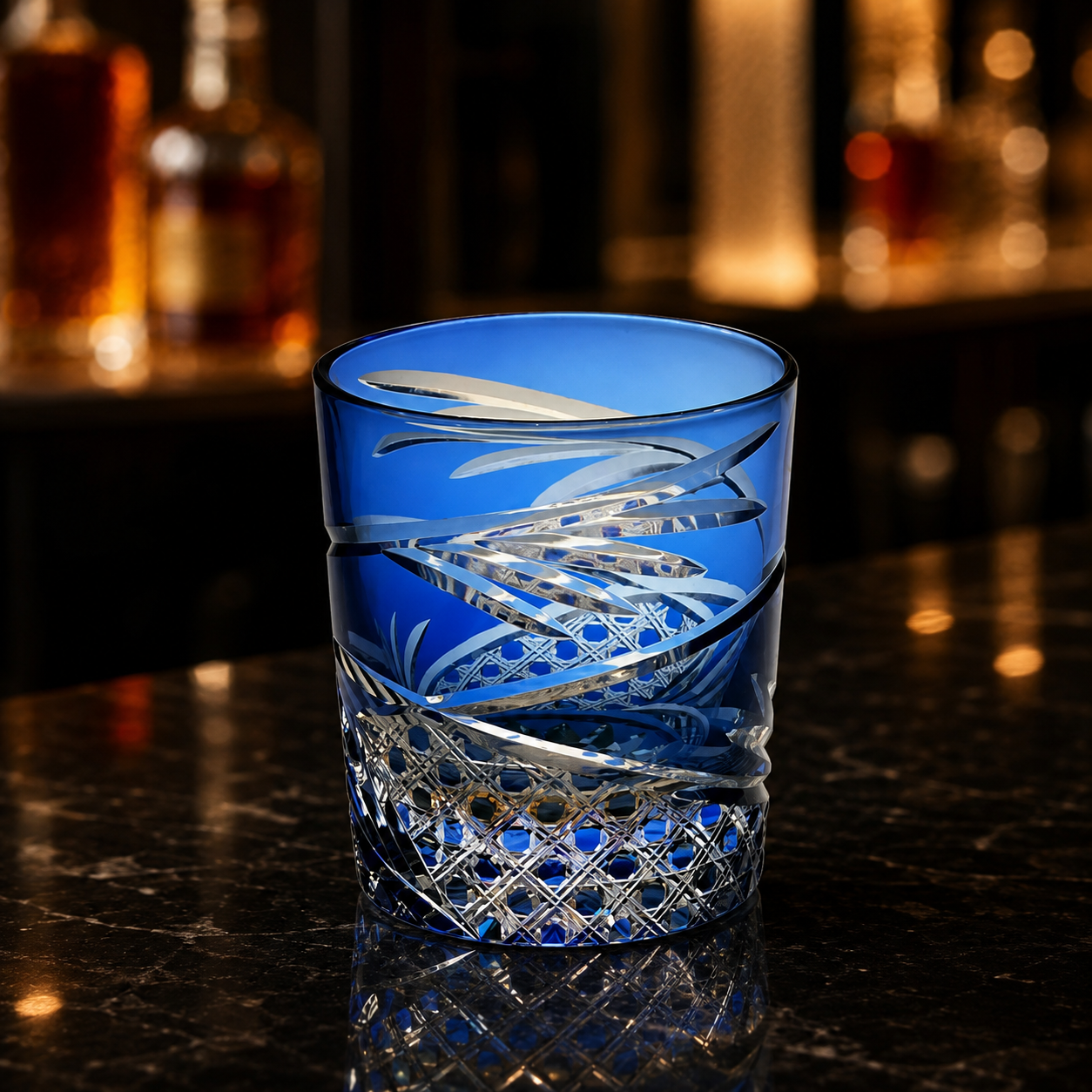 Blue Dance Edo Kiriko Whisky Glass | Japanese Crystal Tumbler - Product image 2