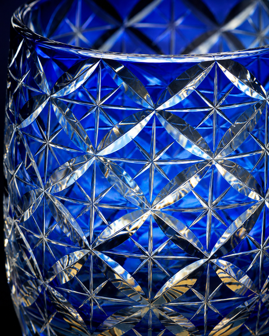 Blue Starry Sky Edo Kiriko Whisky Glass | Japanese Crystal Tumbler - Product image 4