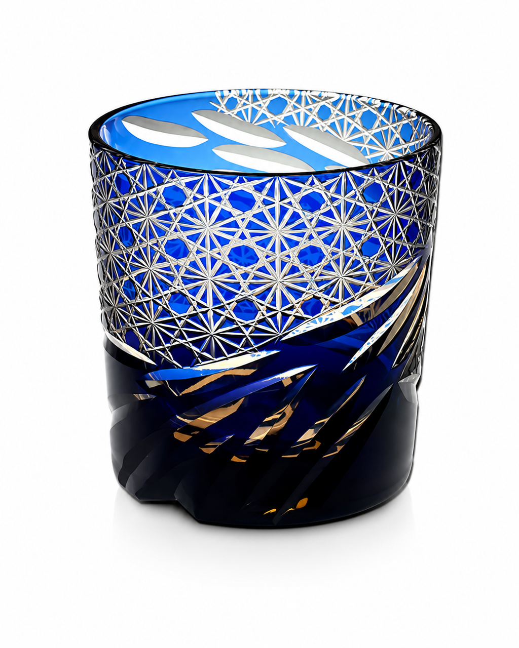 Blue-Eye Dragon Scale Edo Kiriko Whisky Glass | Japanese Crystal Tumbler - Product image 1