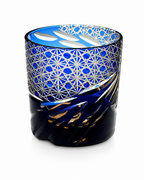 Blue-Eye Dragon Scale Edo Kiriko Whisky Glass | Japanese Crystal Tumbler - Product image 1