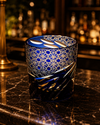 Blue-Eye Dragon Scale Edo Kiriko Whisky Glass | Japanese Crystal Tumbler - Product image 2