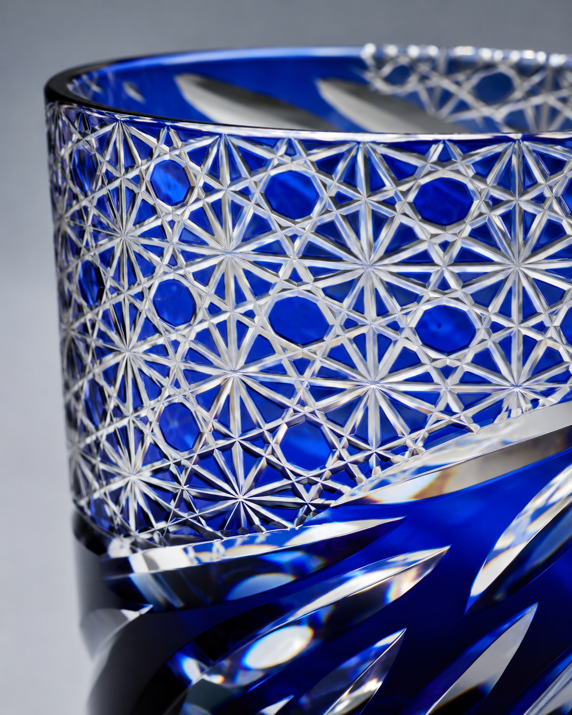 Blue-Eye Dragon Scale Edo Kiriko Whisky Glass | Japanese Crystal Tumbler - Product image 4