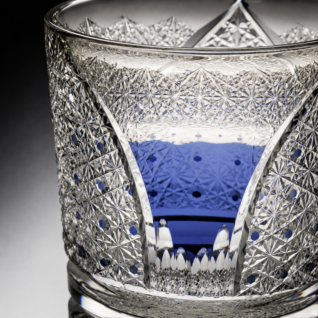 Blue Moon Bay Edo Kiriko Whisky Glass | Japanese Crystal Tumbler - Product image 4