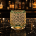 Jade Tide Edo Kiriko Whisky Glass | Green Gold Japanese Crystal Tumbler - Product image 2