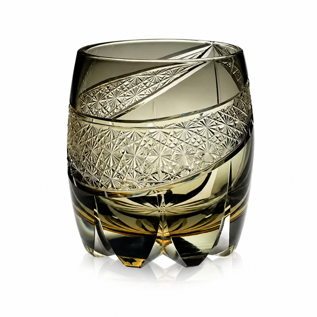 Lightning Smoke Edo Kiriko Whisky Glass | Japanese Crystal Tumbler - Product image 1