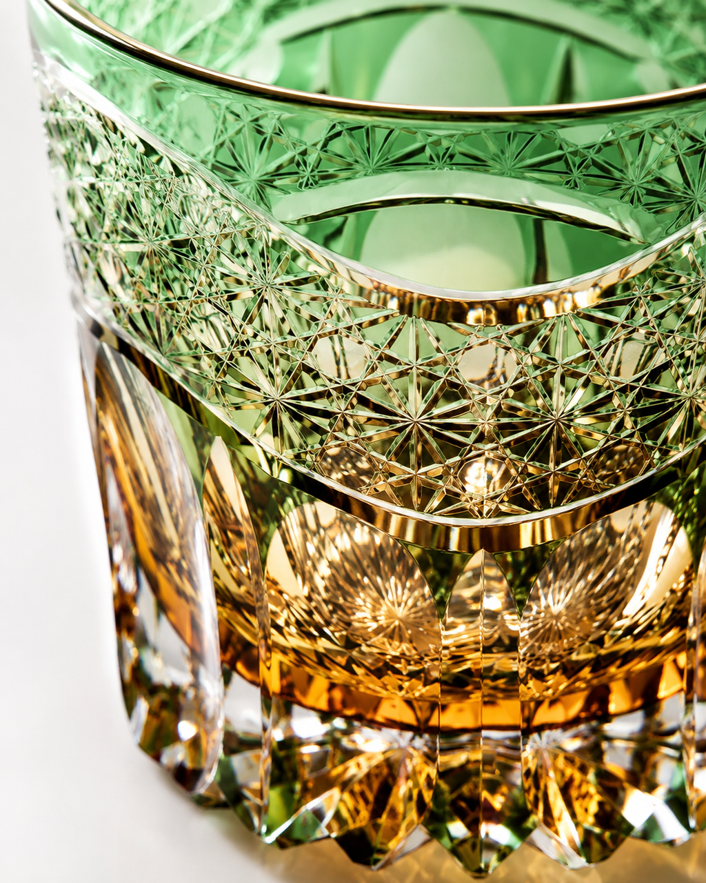 Green Aurora Edo Kiriko Whisky Glass | Japanese Crystal Tumbler - Product image 4