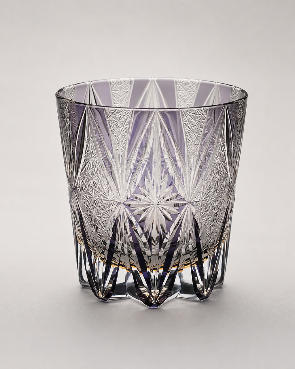 Lavender Key Crystal Whisky Glass | Japanese-Inspired Cut Tumbler - Product image 1