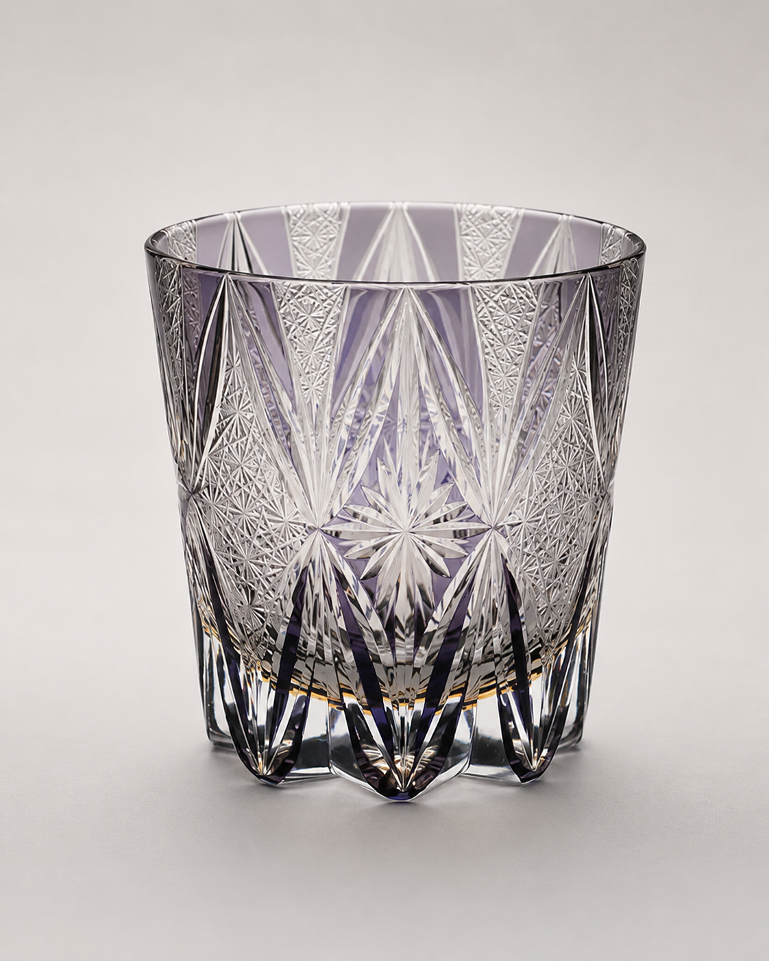 Lavender Key Crystal Whisky Glass | Japanese-Inspired Cut Tumbler - Product image 1