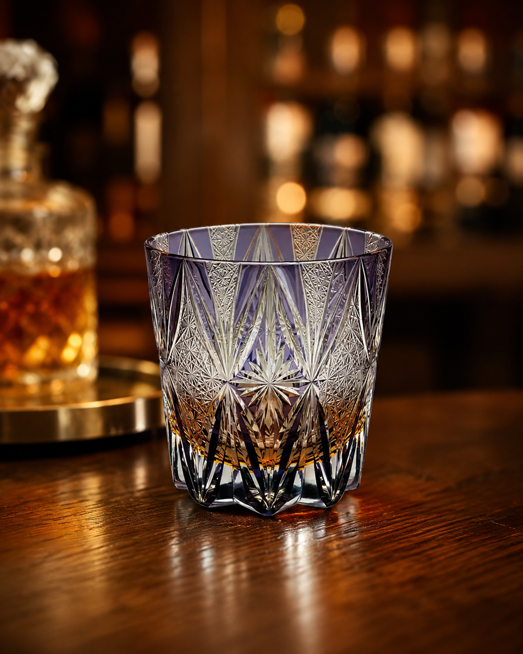 Lavender Key Crystal Whisky Glass | Japanese-Inspired Cut Tumbler - Product image 2