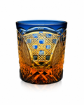 Sunset Strings Edo Kiriko Whisky Glass | Blue Amber Japanese Tumbler - Product image 1