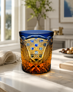 Sunset Strings Edo Kiriko Whisky Glass | Blue Amber Japanese Tumbler - Product image 3