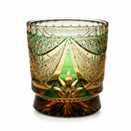 Sea Dragon Green Gold Edo Kiriko Whisky Glass | Japanese Crystal Tumbler - Product image 1