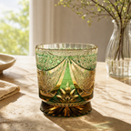 Sea Dragon Green Gold Edo Kiriko Whisky Glass | Japanese Crystal Tumbler - Product image 3
