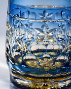 Blue Floral European Cut Crystal Whisky Glass | Handcrafted Tumbler - Product image 4